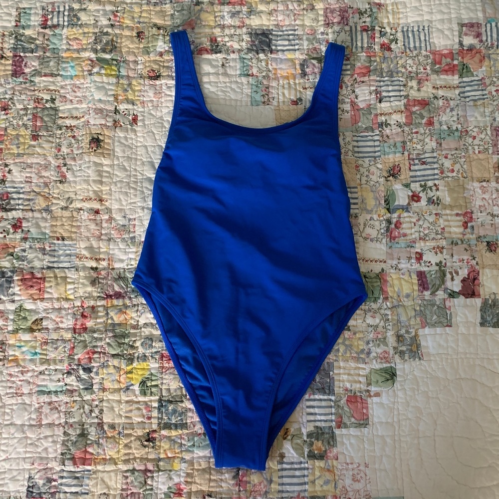 Bright Blue One Piece Bathing Suit